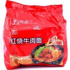 统一红烧牛肉面(5连包)